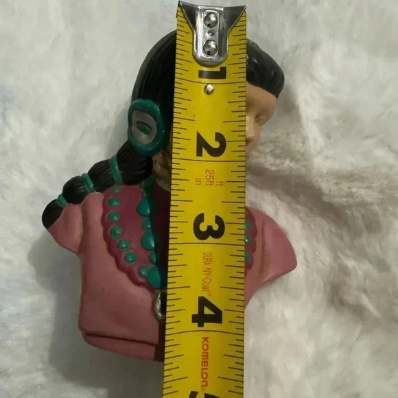 Native American Head Bust Statue Vintage Southwestern Decoration - Picture 7 of 10